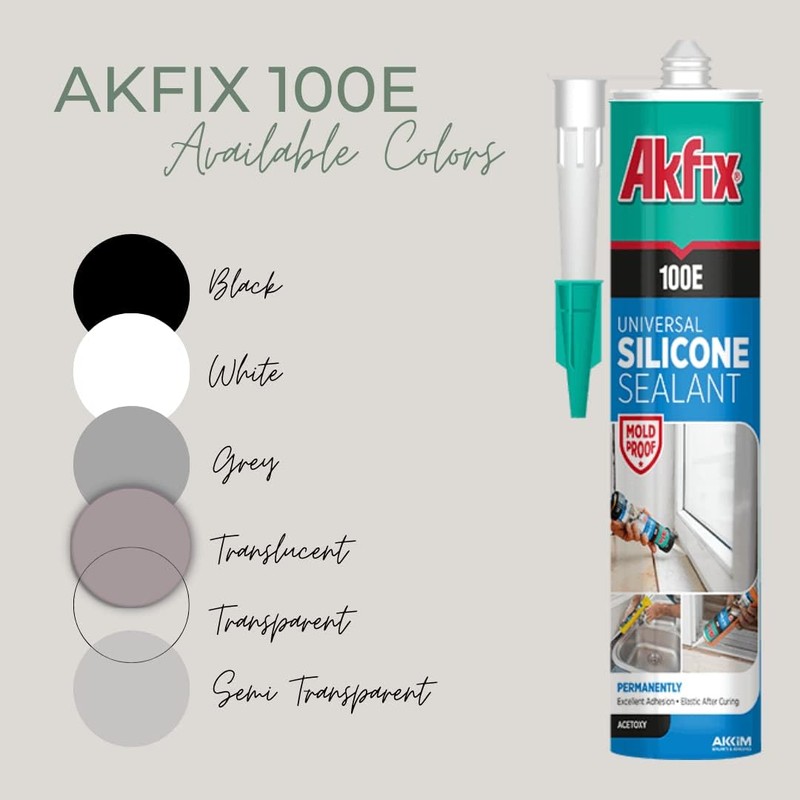 Akfix 100E RTV Translucent Silicone Caulk (2x10.1 fl.oz.) - 100%