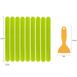 bathtub mat Non-slip safety shower non-slip strips, kitchen bathroom floor bathtub stairs ladder swimming pool adult and children bathtub stickers 30 strips, with scraper (Luminous green)