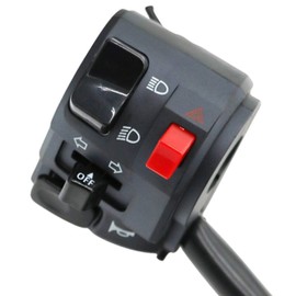 HANSWD 7/8" 22mm Motorcycle Handlebar Left Switch Crackle High Beam Low Beam Turn Signal Headlight
