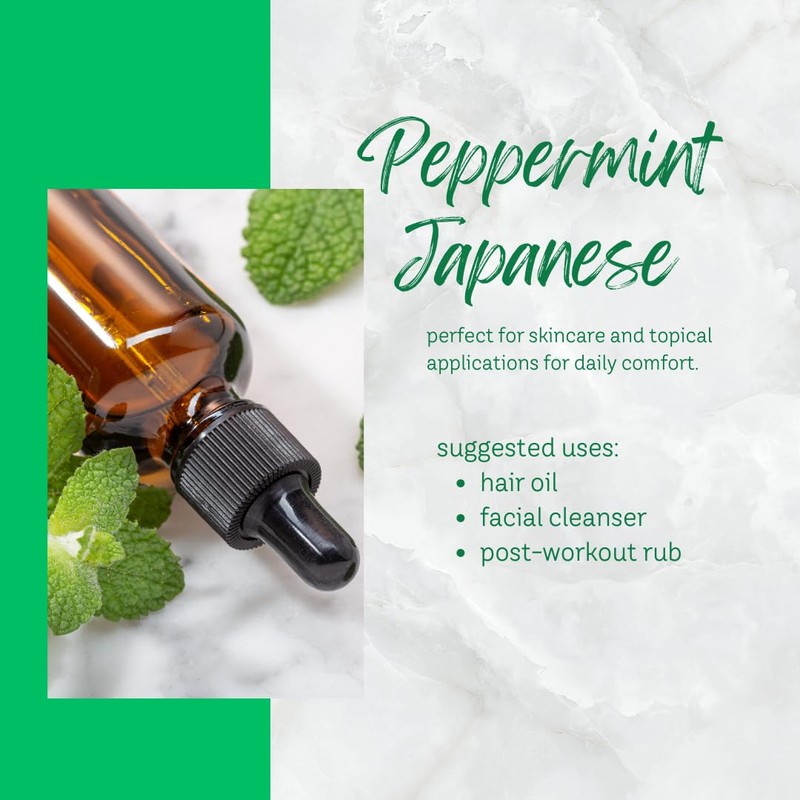 GreenHealth Japanese Peppermint Essential Oil – 10 ml Amber Glass