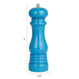 Creative Co-Op Rubberwood Elegance Pepper Mill, Blue