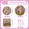 Greencian 96Pcs Pink Hunting Deer Camo Party Decorations, Serves 24