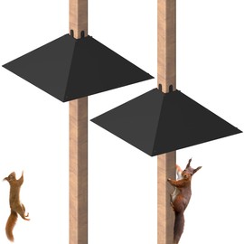 Khordin Metal Squirrel Baffle for 4x4 Post, Outside Wooden Pole Mount Squirrel Guards for Bird Feeders, 17 Inch Squirrels Deterrents Stopper to Deter Racoons, Black, 2pcs