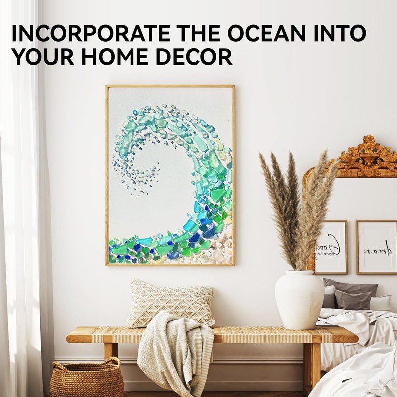 Keedolla 15 Oz Sea Glass for Crafts, Flat Frosted Seaglass