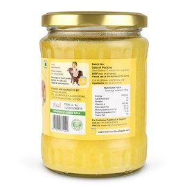 Shiva Organic Desi Gir Cow A2 Ghee | Bilona Method | Organic Grass-Fed | Pure Desi Ghee 16.9 Fl.Oz (500ml)