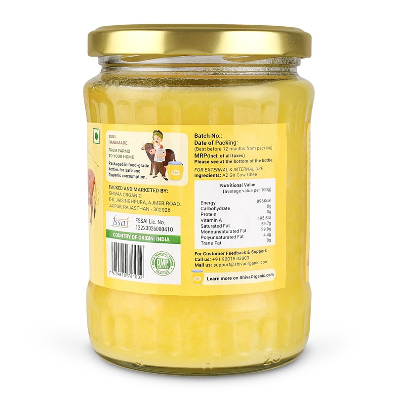 Shiva Organic Desi Gir Cow A2 Ghee | Bilona Method