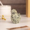 Nupuyai 2.5" Dalmation Jasper Crystal Stone Hatching Dinosaur Egg Statue,