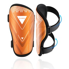 AirsFish Children's Football Certified Shin Pads, Lightweight, Durable, Non-Slip Shin Pads with Adjustable Straps, High-Strength Shin Pads, Football, for Boys and Girls
