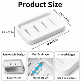 Draining Soap Dish 2-Pack – Holder for Bathroom & Kitchen
