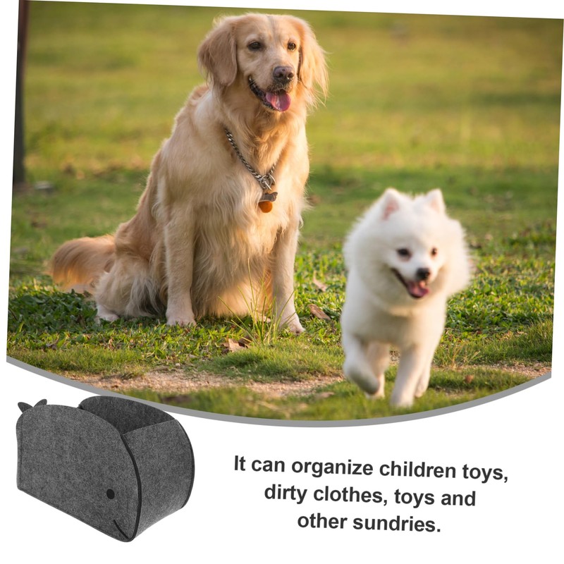 KOMBIUDA 3 Pcs Sundries Basket Felt Toy Storage Bin Adorable
