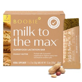 Boobie Bar Superfood for Lactation and Breastfeeding 1.7 Ounce Bars (7 Pack, Peanut Butter)