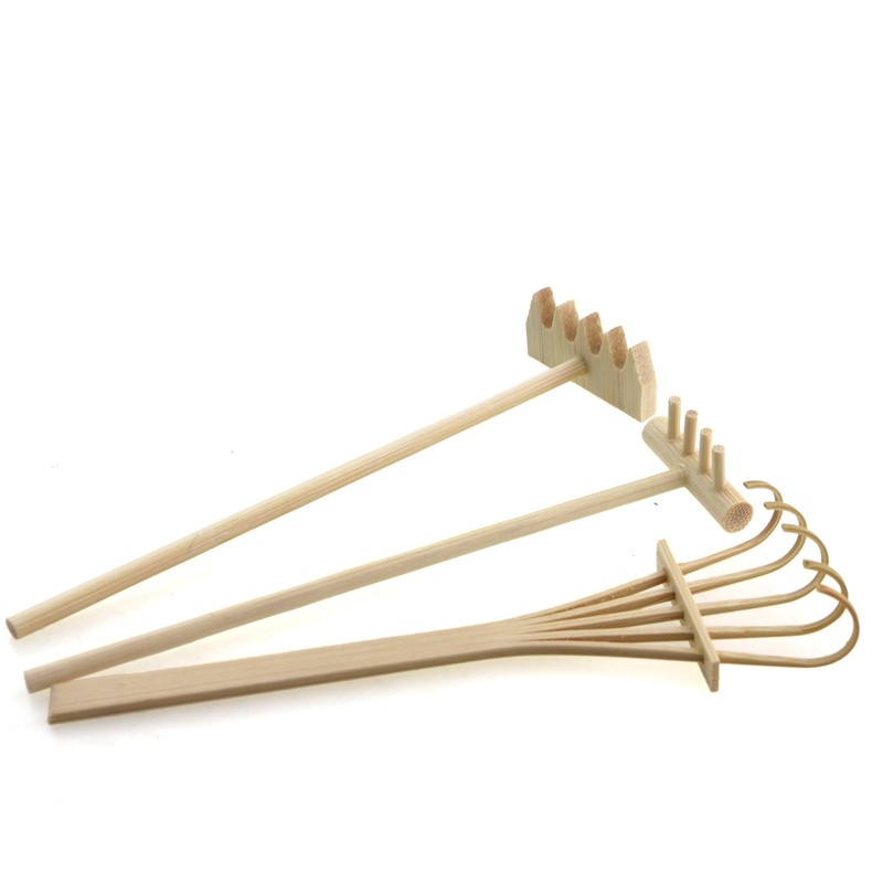 Caishun 3PCS Mini Zen Garden Rake Bamboo Sand Rake Tools