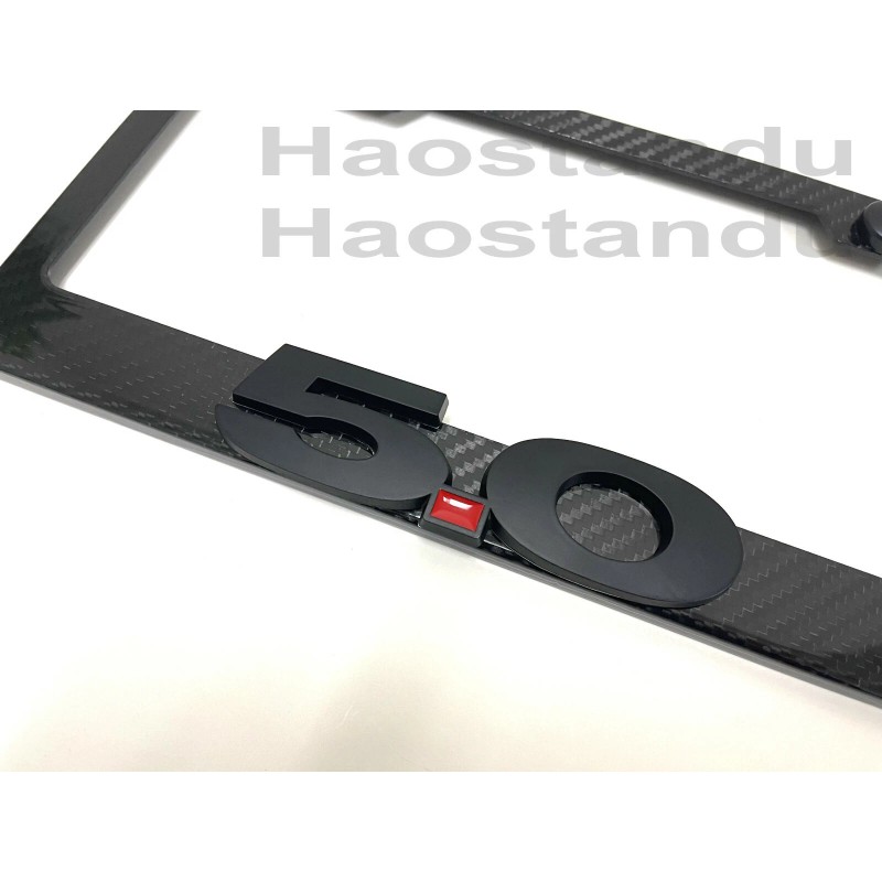 License Plate Frame Shop 1x Black "5.0" 3D Emblem Real