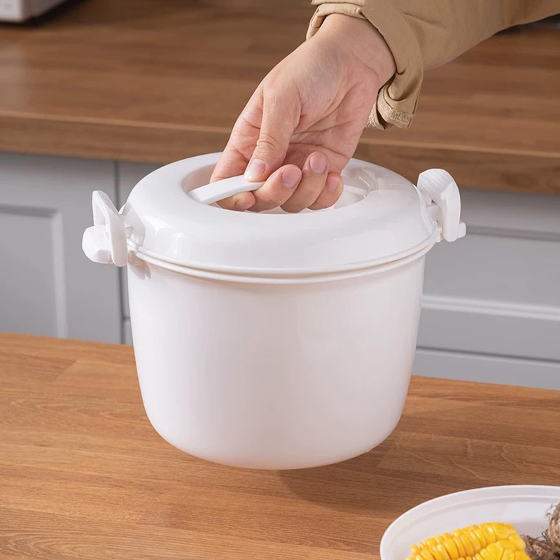 JWTIFOA Microwave Rice Cooker, 1.8 Quart/7 Cup Microwave Steamer for