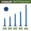 60 PCS 1/4" Blue Flat Head Concrete Screws Anchor Kit
