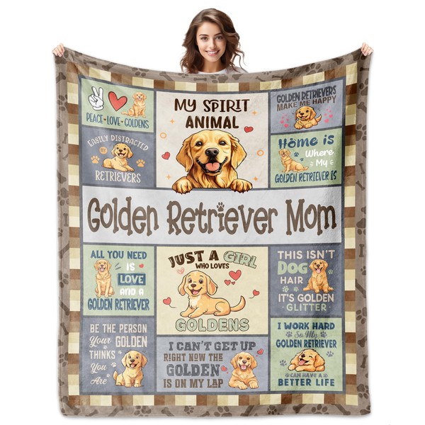 LXCCLDOLAC Golden Retriever Blanket 60x50 - Gifts for Mom, Women,