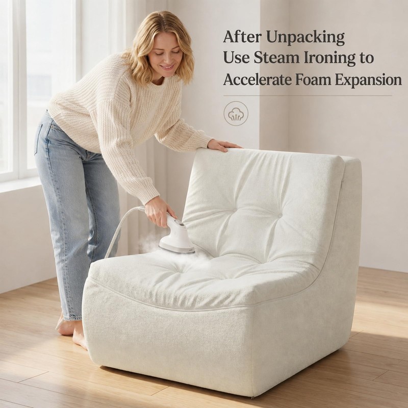 HAVARGO Boneless Single Sofa Memory Foam Couch Chair for Small