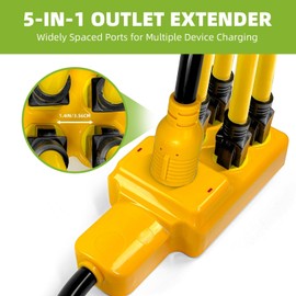 Portvoi NEMA L14-30P to 4X 5-20R & L14-30R Generator Splitter Adapter, 30A 4-Prong to 15A/20A/30A Power Cord, 125/250V, 7500W, ETL Listed