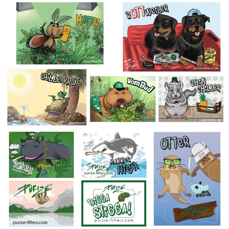 PURIZE PURIZE? Beutel | 50 XTRA Slim Size Aktivkohlefilter (Set)