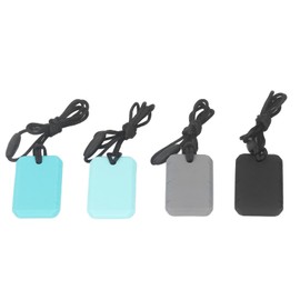 Collar para Masticar Sensorial, Elástico para Eliminar el Estrés, Collar para Morder, Colgante, Mordedor, 4 Piezas, Seguro para el TDAH para Niños    
