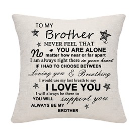 Brother Gifts from Sister Brother Brother Throw Pillow Cover Pillowcase Cushion Cover Cushion Case Women Birthday Gifts (Brother)