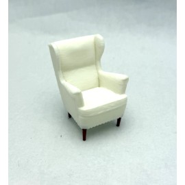 Unbranded Dollhouse Furniture Arm Chair Ivory
