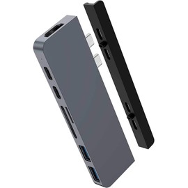 Hyper - New HyperDrive DUO 7-in-2 Hub - USB-C For MacBook Pro / Air - HDMI 4K60Hz HDR, USB-C 40Gbps 100W PD, USB-C 5Gbps 60W PD, MicroSD/SD 3.0 UHS-I 104MB/s, 2 x USB-A 5Gbps - Space Gray