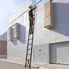 Qimu Aluminum Telescoping Ladder with 2 Detachable Roof Hooks, 12.5FT