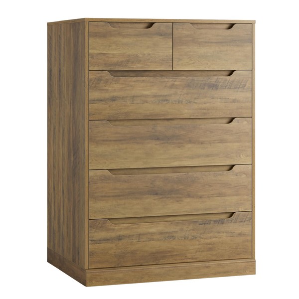 HOSTACK Modern 6 Drawer Dresser for Bedroom, Tall Chest of