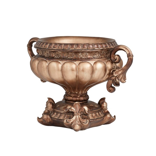 Deco 79 Polystone Ornate Decorative Bowl, 17" x 11" x 11", Bronze