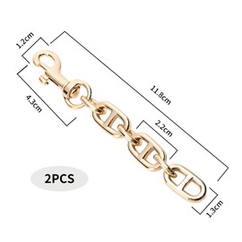 2 Pcs 12 cm Bag Chain, Bag Strap Extender, Bag Extender Chain, Coach Bag Extender, Gold Bow Bag Extender Chain, Metal Pearl Extender Chains, Gold Chain for Bag Straps Replacement Accessories