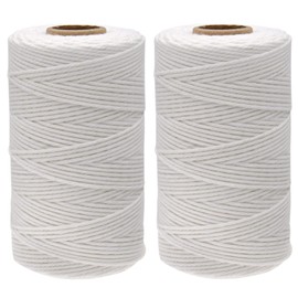 G2PLUS 200M White Cotton String Twine -2MM Craft Cotton Cord - Cotton Butchers Thread Twine Perfect for Cooking, DIY Crafts and Handmade