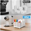 6-Compartment Coffee Cup Dispenser with Straws Holder, Plastic Coffee Cup