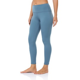 Colorfulkoala Women's High Waisted Fleece Lined Leggings Thermal Yoga Tights Winter Warm Workout Hiking Pants 25"(L, Steel Blue)