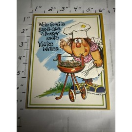 Funny Vintage Card Joke Bbq