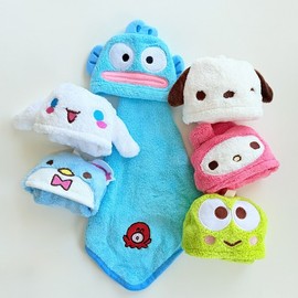 Sanrio character ring hand towel kitchen towel handkerchief 6 types [genuine daycare kindergarten cute hand towel towel towel poetry pozzaco 3ea