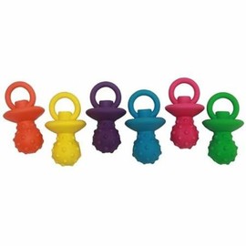 HDP Latex Pacifier Dog Squeaker Toy Color:Pacifier Size:Pack of 3