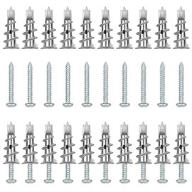 Nadisean Pack of 80 Plasterboard Dowels, Self-Drilling Plasterboard Dowels Metal with Screws, Rigypsum Dowels Cavity Dowels for Plasterboard Plasterboard