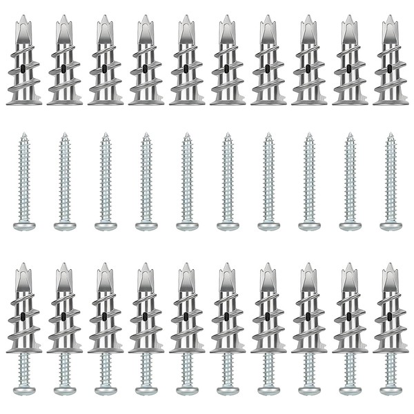 Nadisean Pack of 80 Plasterboard Dowels, Self-Drilling Plasterboard Dowels Metal