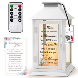 HN HAIINAA Memorial Lantern Bereavement Gifts in Memory of Loved One Memorial Gifts for Loss of Mother Remembrance Sympathy Gifts for Loss of Loved One with LED Candle and Remote
