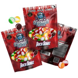 Cosmic Freeze Rock Starz Dried Candy, Crunchy Dry Candy for Mix-In Snacks Dried, Gluten-Free, Made in USA, 2.4 Oz, 3-pack