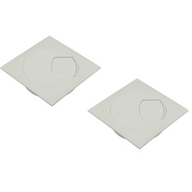 Gedotec Cable guide desk made of sturdy ABS plastic, 2 pieces square cable passages, 60 mm, plaza, cable box, white, cable guide square for push-in, cable duct desk