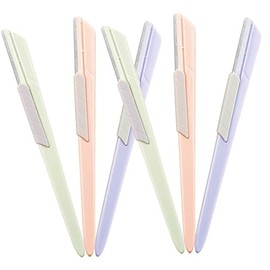 Stainless Steel Eyebrow Razor Set 6 pcs Eyebrow Trimmers for Women Precise Facial Hair Shavers with Sliding Cover for Shaping Brows and Removing Face Hair