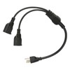 Extension Y Splitter Power Cord 3 Pin 1 to 2