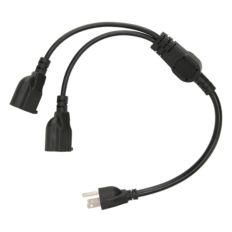 Extension Y Splitter Power Cord 3 Pin 1 to 2