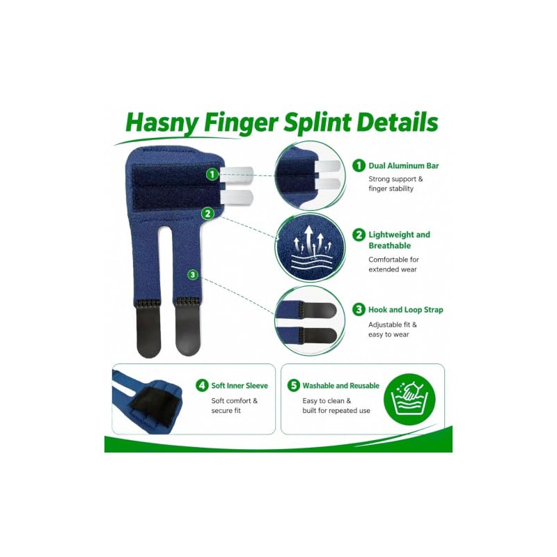 2PCS Finger Splint Trigger Finger Splint with 2 Aluminum Support