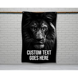 Damdeko;i Custom Lion Flag - Motivational Gym Decor  Wall Tapestry