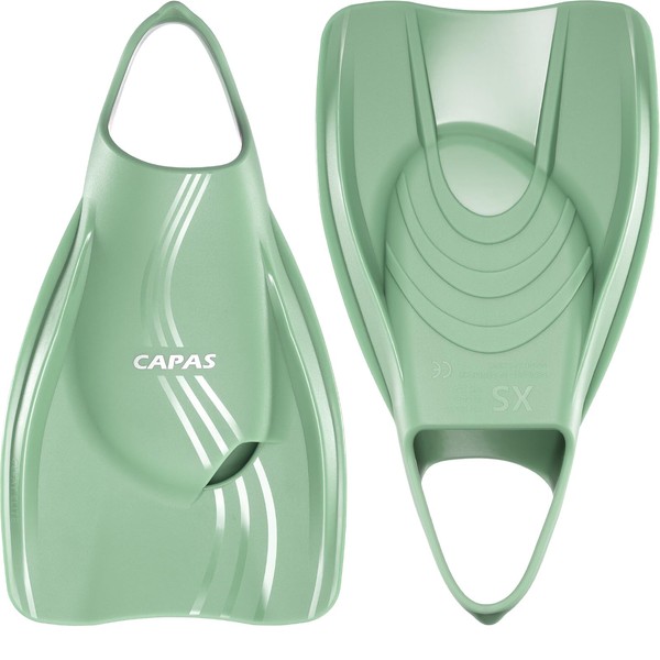 CAPAS Pro Swim Training Fins with Mesh Bag, Silicone Short