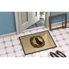 Caroline's Treasures DAC2423JMAT Schipperke Christmas Flowers Doormat Front Door Mat