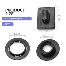 SLIMI 4 PCS Car Floor Mat Clips, Safety Anti-slip Carpet Fixing Clips, L-shaped Twist Lock Floor Mat Retainers, Universal Auto Interior Accessories, for Most Cars, SUVs, Trucks (Black)